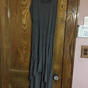 Striped scoop neck tiered/maxi dress